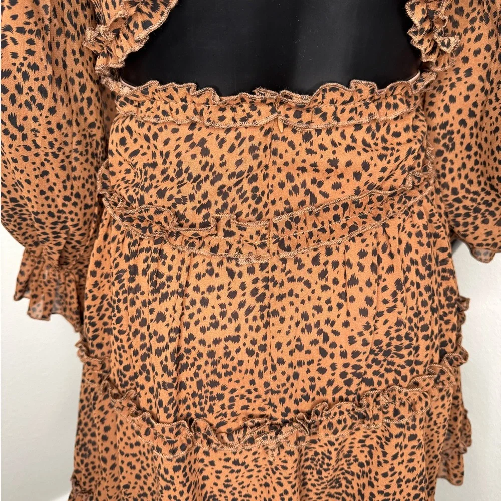 Leopard Print Ruffle Dress - Picture 7 of 10